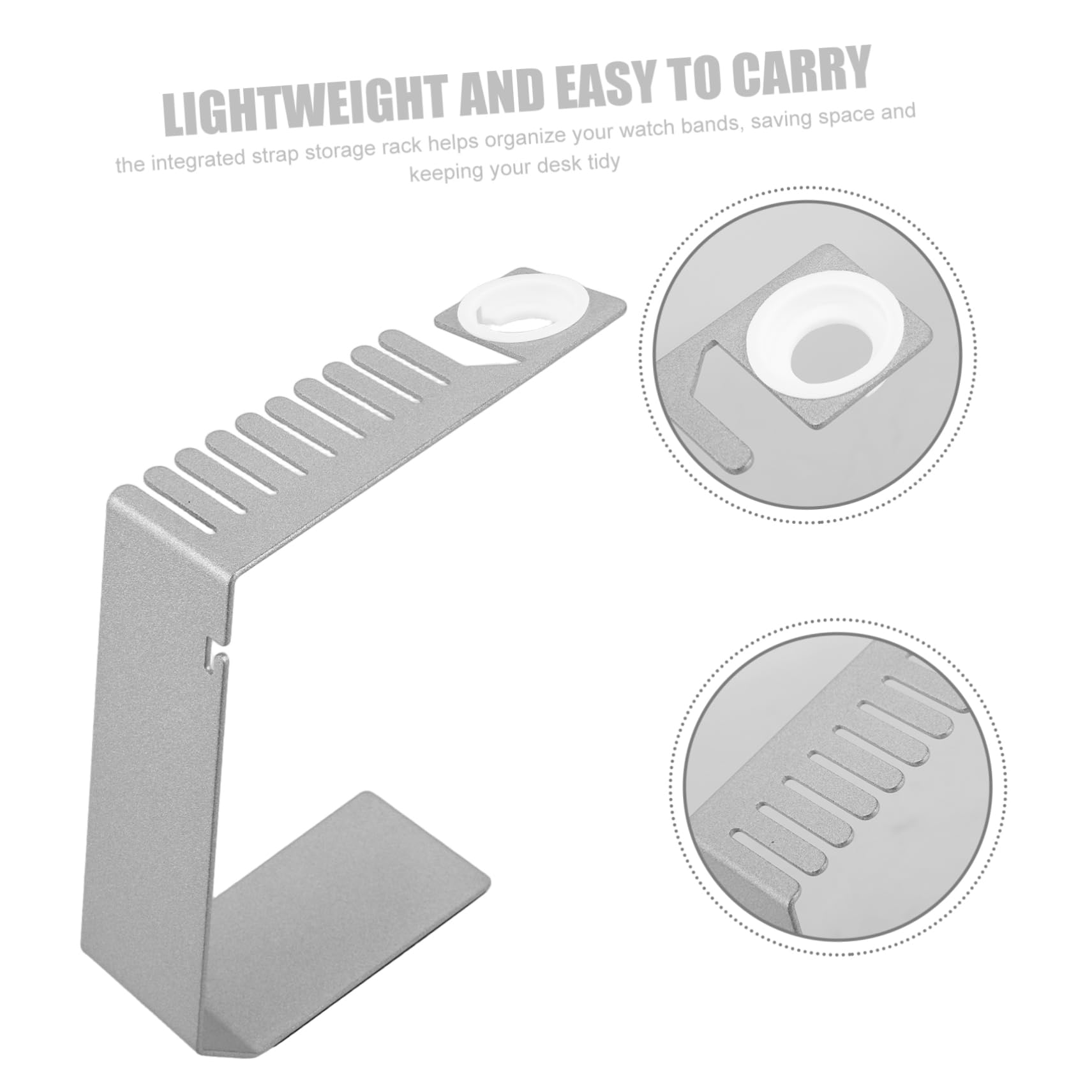 Supporto Ricarica Smartwatch da Tavolo in Acciaio Inox Argento | Cinturino e Orologio, Base Zavorrata, Aspetto Raffinato, Facile Uso su Scrivania, Accessori Premium