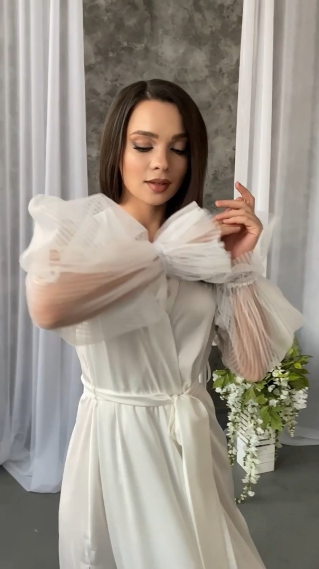 white honeymoon dress BATHGOWN Women Satin Silk Gown Wedding Bridal Robe Tulle Lingerie Boudoir Nightgown for Maternity Photoshoot : Clothing, Shoes & Jewelry plus size burgundy dress this Luxe White Honeymoon Size:18-18½ Creative Dress Design with