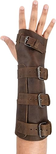 Valhalla Gear, Guante de soldadura, protector de antebrazo con cierre de hebilla, guante de trabajo, cuero de grano completo, accesorios de herrero