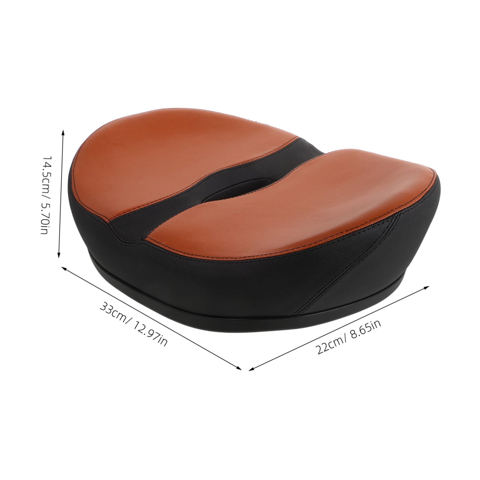 UPKOCH Selle de Vélo sans Nez Rembourrée en Mousse PU, Siège Extra Large Antidérapant, Housse Noire et Brun, Compatible VTT et Vélo Électrique, Confort pour Cyclisme Urbain et Montagne