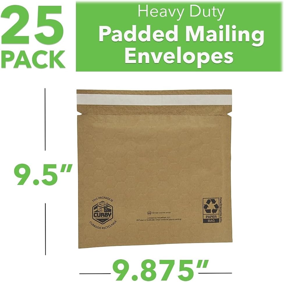 CURBY 100% Curbside Recyclable Mailer #2, 9.875" x 9.5", 30-Pack, 99320