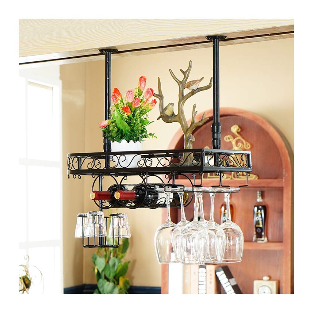 Cintre de décoration d'armoire à vin noir au design suspendu chic européen