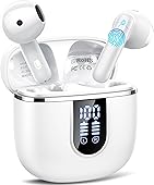 Wireless Earbuds, Bluetooth 5.4 Earphones In Ear Hi-Fi Stereo Deep Bass, Bluetooth Headphones with 4 ENC Noise Cancelling Mic, 40H Playback IP7 Waterproof Earbuds Comfortable Earbuds for Work, White