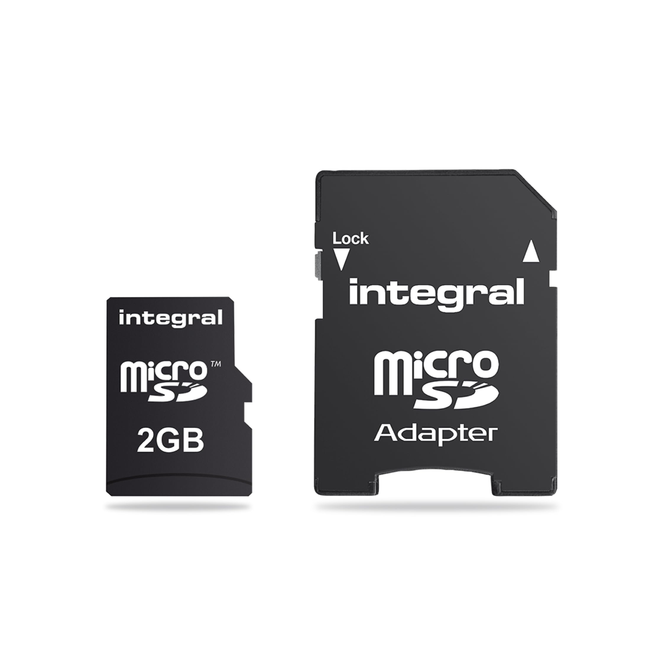 Integral Micro SD Media Memory Card with SD / SDHC Adaptor Capacity 2GB Ref INMSD2GV2