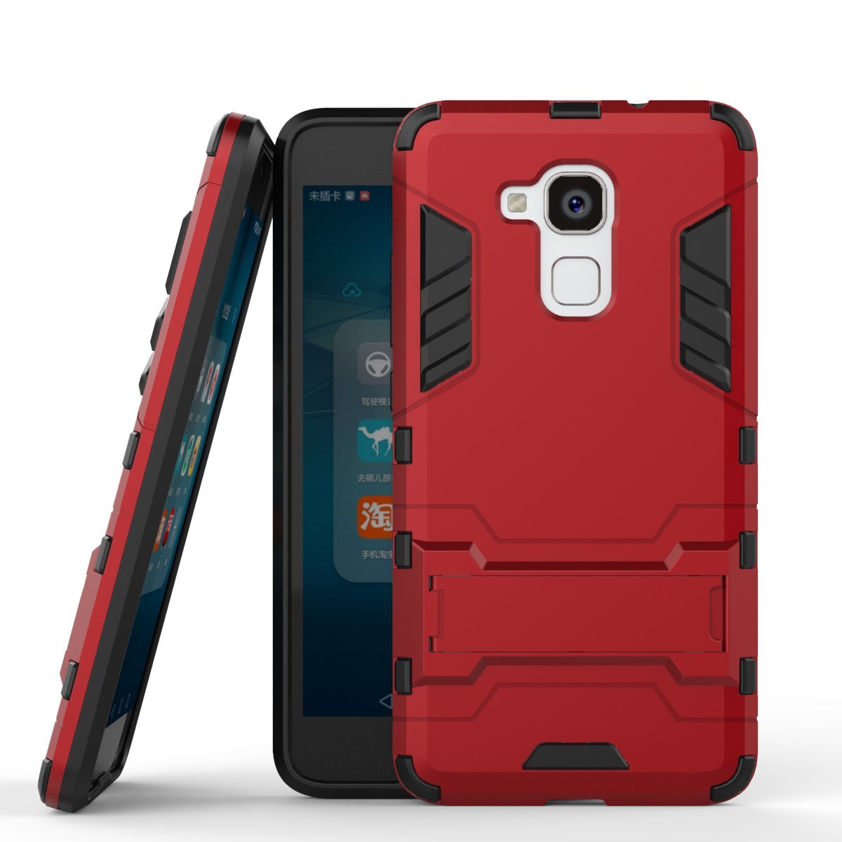 Funda Huawei Honor 9, MHHQ 2in1 Armadura Combinación A Prueba de Choques Heavy Duty Escudo Cáscara Dura PC + Suave TPU Silicona Rubber Case Cover con soporte para Huawei Honor 9 -Black Plus Gray — view 10