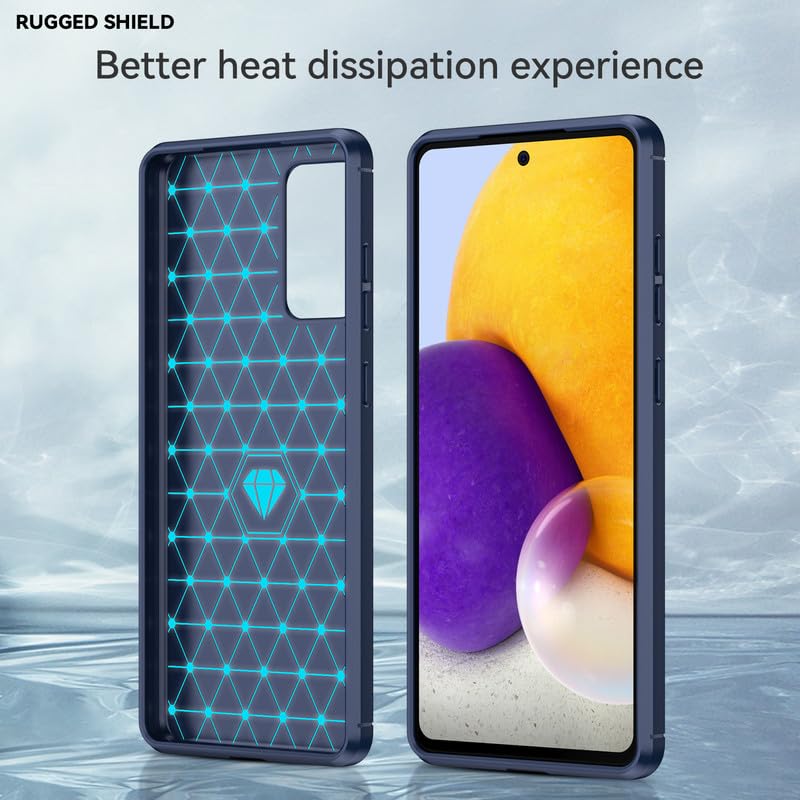Image of Hybrid Carbon Fiber Back Case for Samsung Galaxy A72 4G / A72 5G (Blue)
