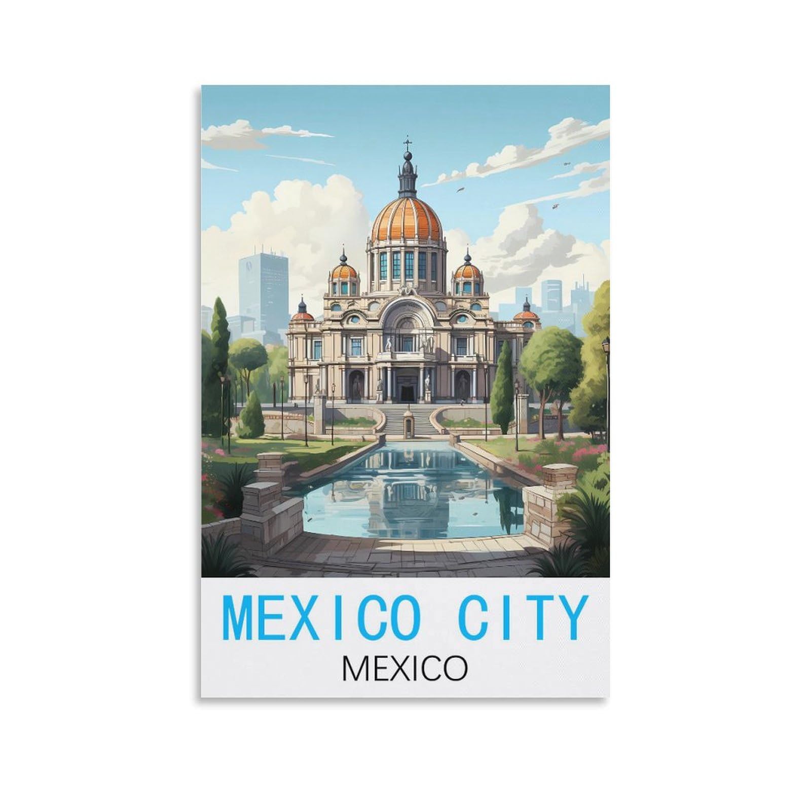 Vintage Metal Tin Sign Mexico City Mexico Kitchen Bar Novelty Gift Metal Tin Wall Décor Sign 20x30cm