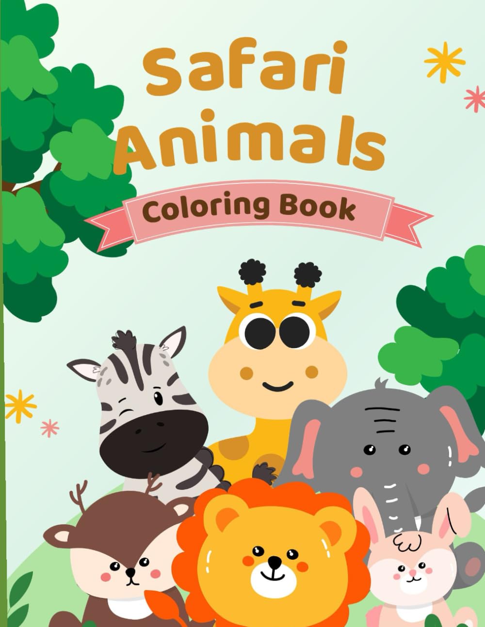 Safari Animals Coloring Book for Kids Ages 3–7: Cute and Simple Animal Coloring Pages for Toddlers, Preschoolers, and Early Learners