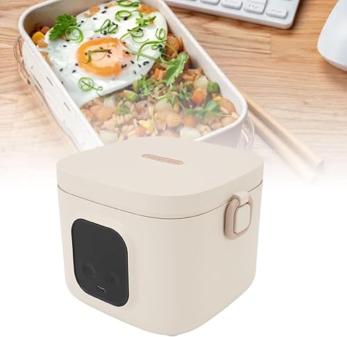 Miniatura 4 de Fiambrera eléctrica, calentador de alimentos portátil recargable de 27.1 fl oz, calentador de alimentos para oficina, camping, viajes