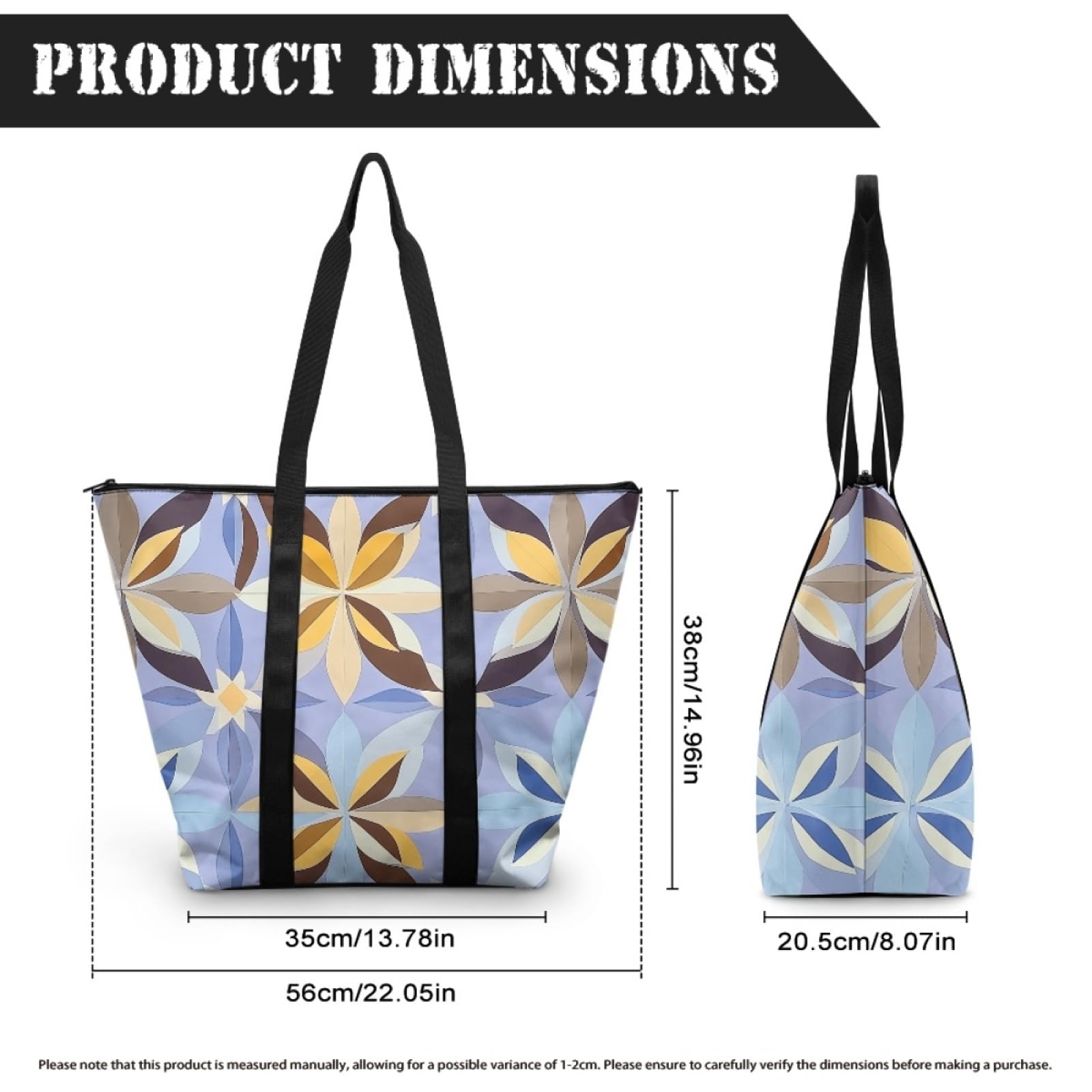 Tote Bag Tela Bolsas de Tela Poliéster Bolso de Mano de Mujer Reutilizable Bolsa Compra Plegable Tote Bag Cremallera Bolso Viaje Duradero Totebag