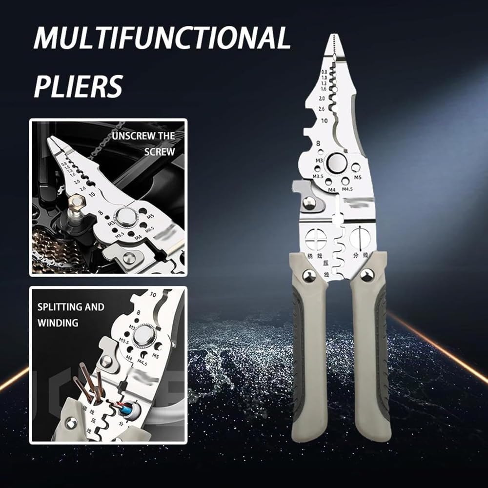 Multifunctional 4-in-1 Wire Stripper, Crimper, and Cable Cutter Pliers – A Comprehensive Tool for Stripping, Cutting, and Crimping Pliers (1 Pcs)