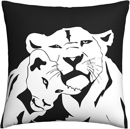 Amazon Co Jp クッションカバー ライオン 親子 家族 動物 背当て 抱き枕カバー 可愛い おしゃれ 綿100 座布団カバー ソファー ベッド 車 インテリア 部屋飾り 北欧デザイン 正方形 角型 プレゼント 45cm 40 50 Bolaco ホーム キッチン