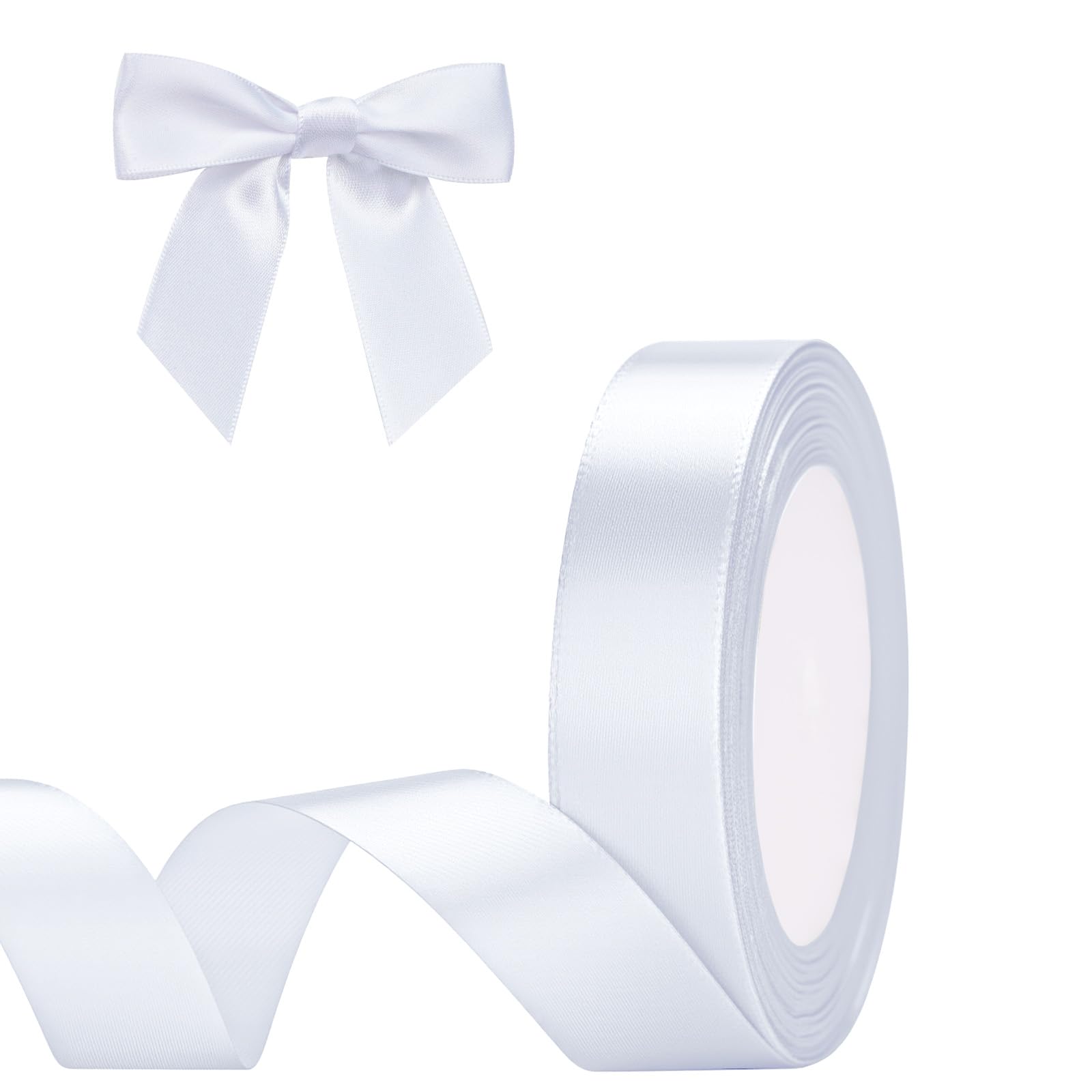 G2PLUS Baby Pink Satin Ribbons 10mm: Thick Fabric Gift Wrap Ribbons for Crafting, Party Decoration, 22m — view 43
