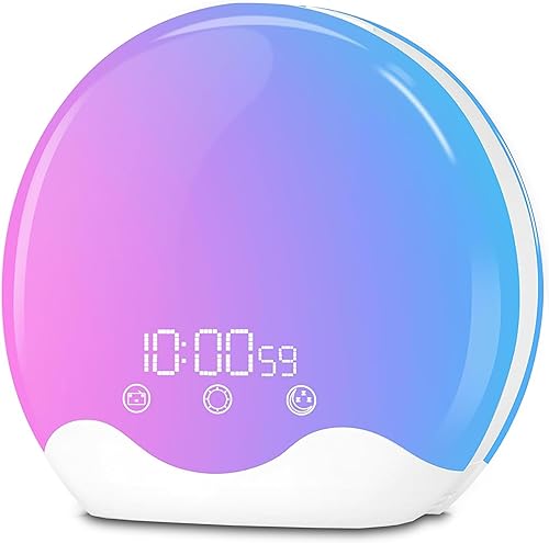 Reloj despertador con luz de amanecer para durmientes pesados, lámpara de amanecer para niños, reloj despertador de luz solar para adultos, reloj