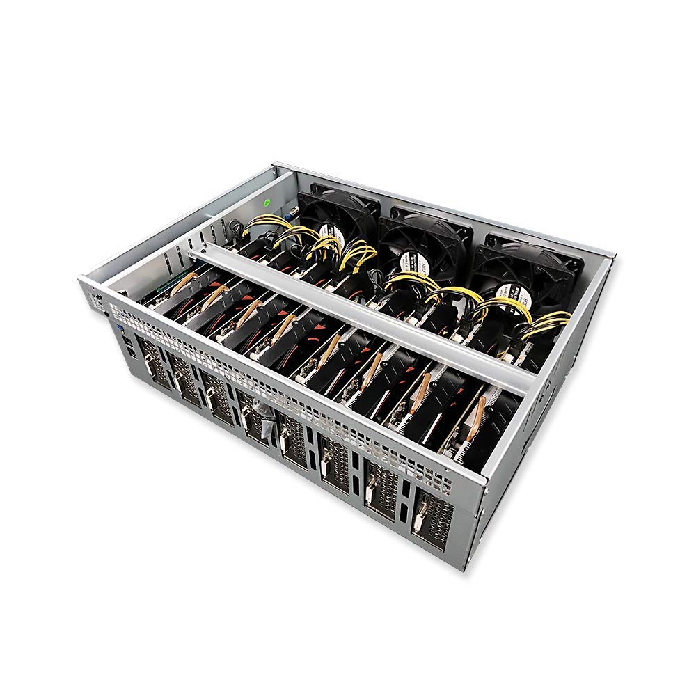 CPU Miner 8 GPU Ethereum Mining Rig With CPU, Motherboard & 4 Fans - Ready  For Crypto Mining Crypto Miner Machine