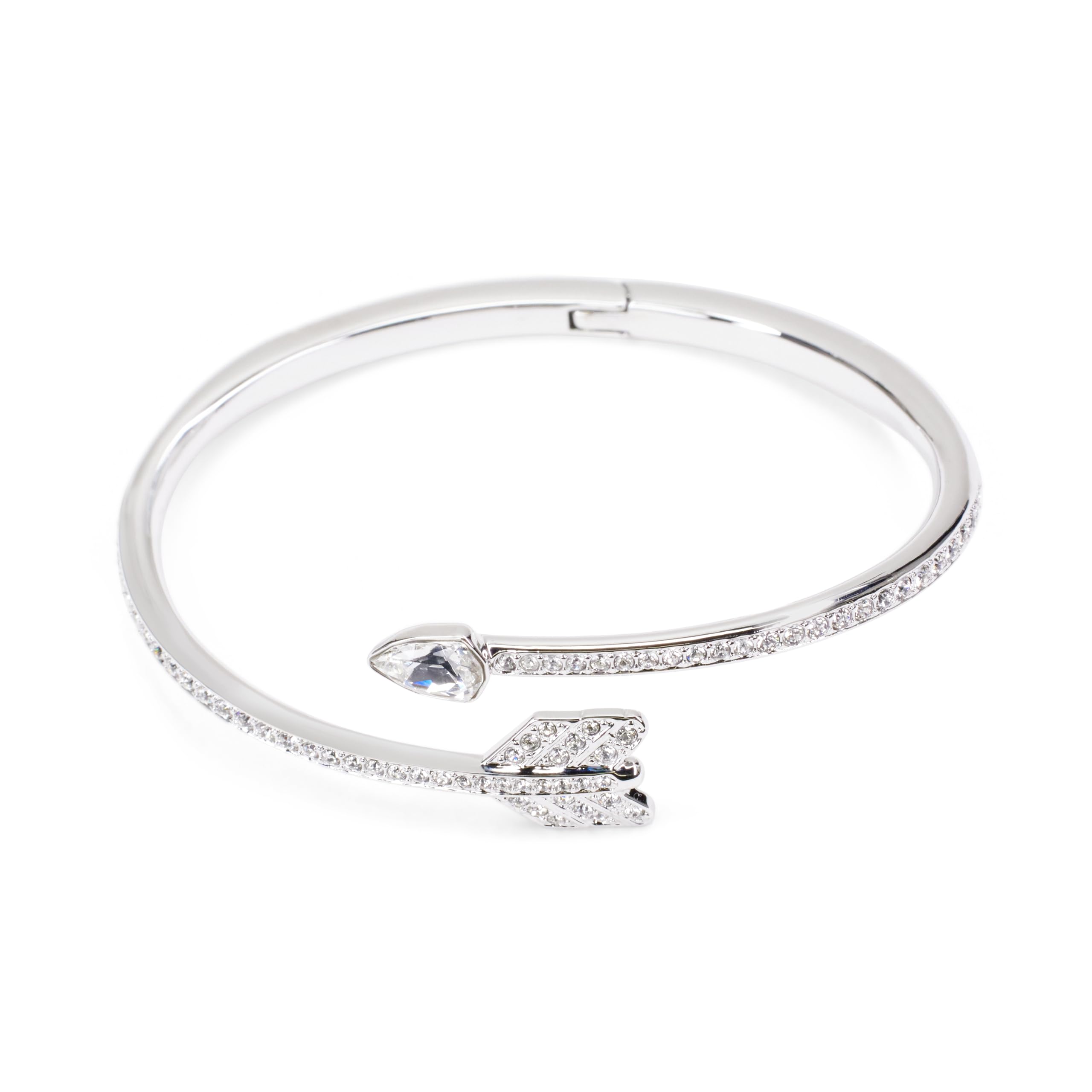 Swarovski Idyllia Bangle, Mixed Cuts, Arrow, White, Rhodium Plated