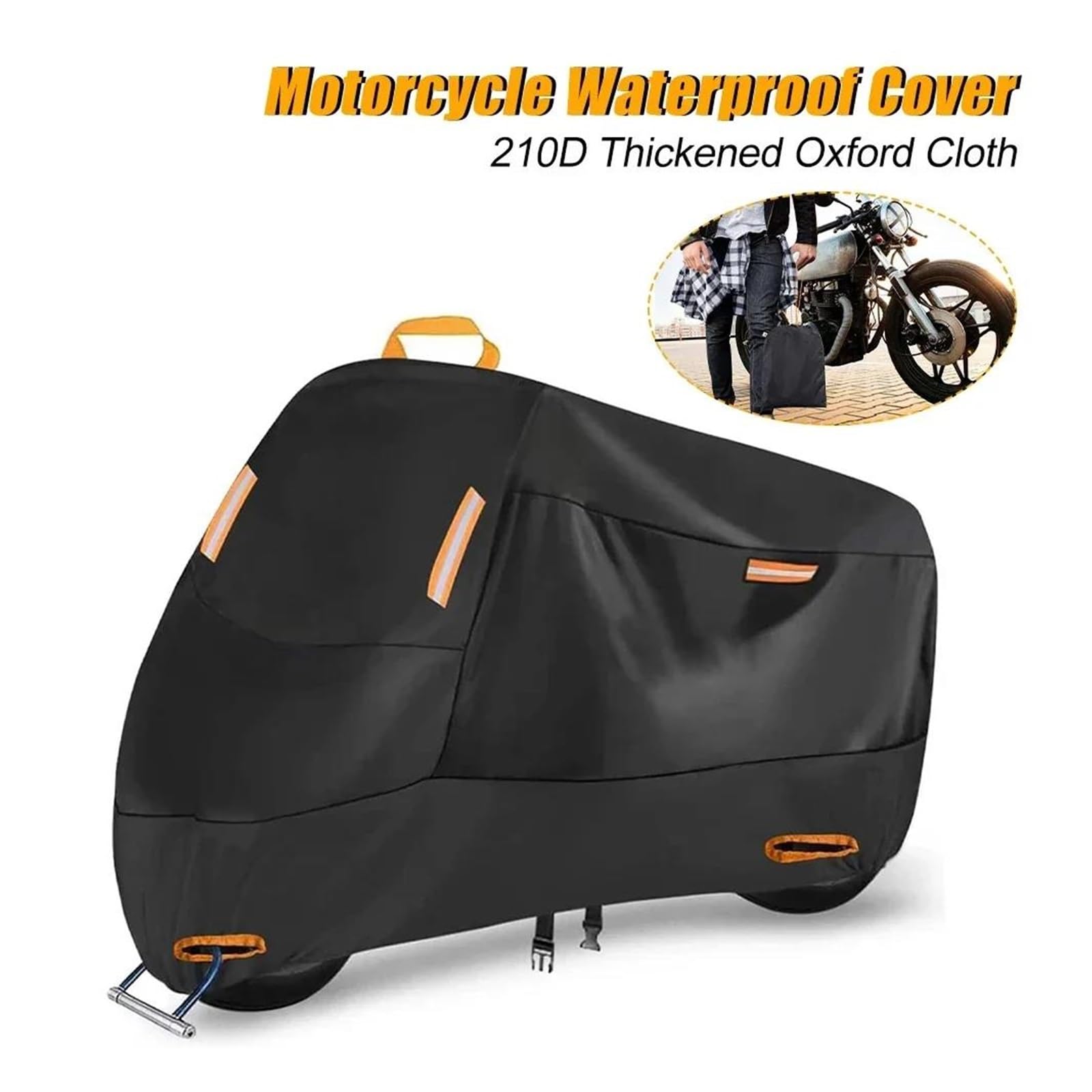 Pokrowiec Na Motocykl Wodoodporny Ochrona Zewnętrzna Przed Kurzem I Zanieczyszczeniami 210D Gruby Oxford M-XXXXL(XXL 211-220cm)