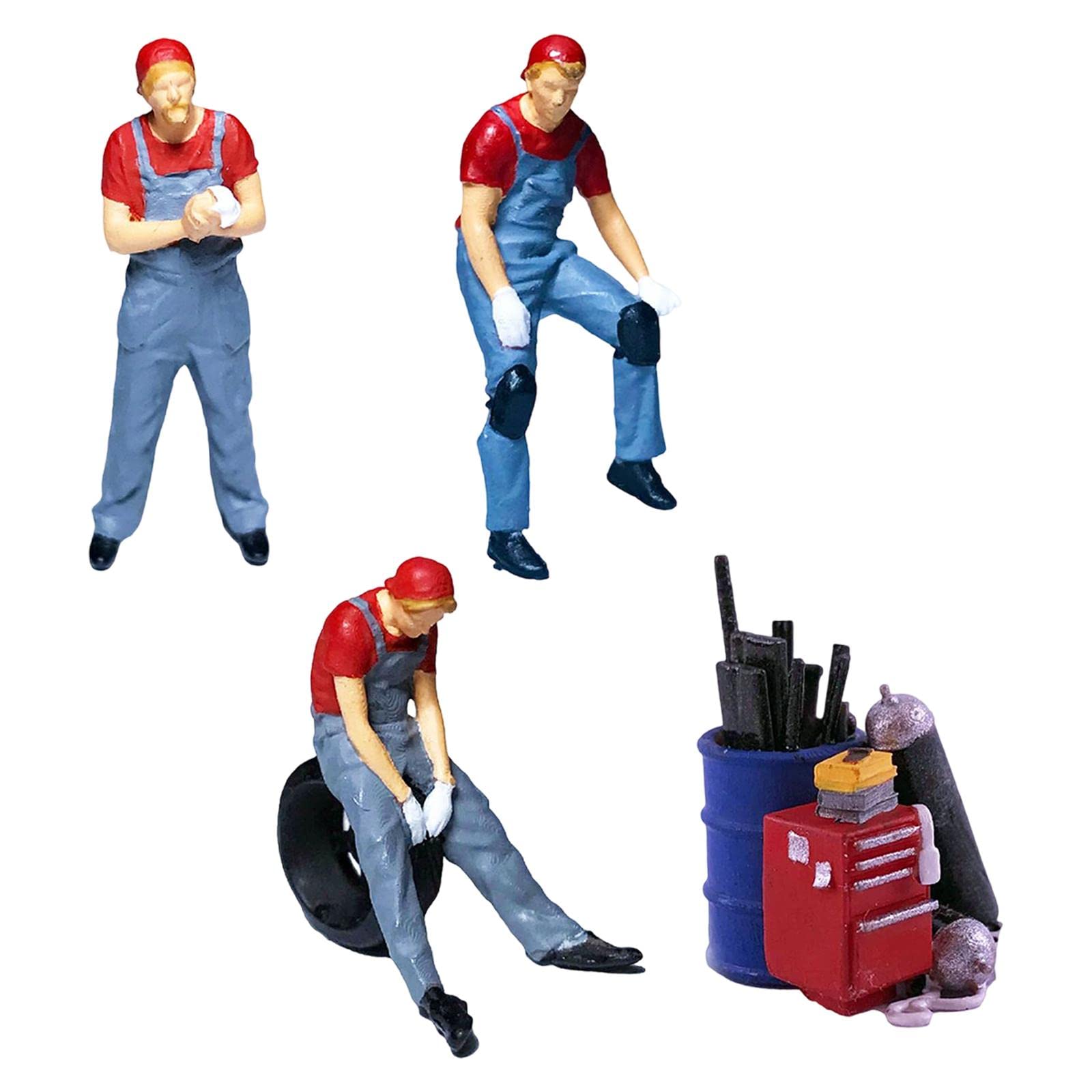 Resin 1/64 Tiny People Car Model Figurines Role Play Figures Decor Red A|Toys & Hobbies | Model Railroads & Trains | HO Scale |Optional:-image-39