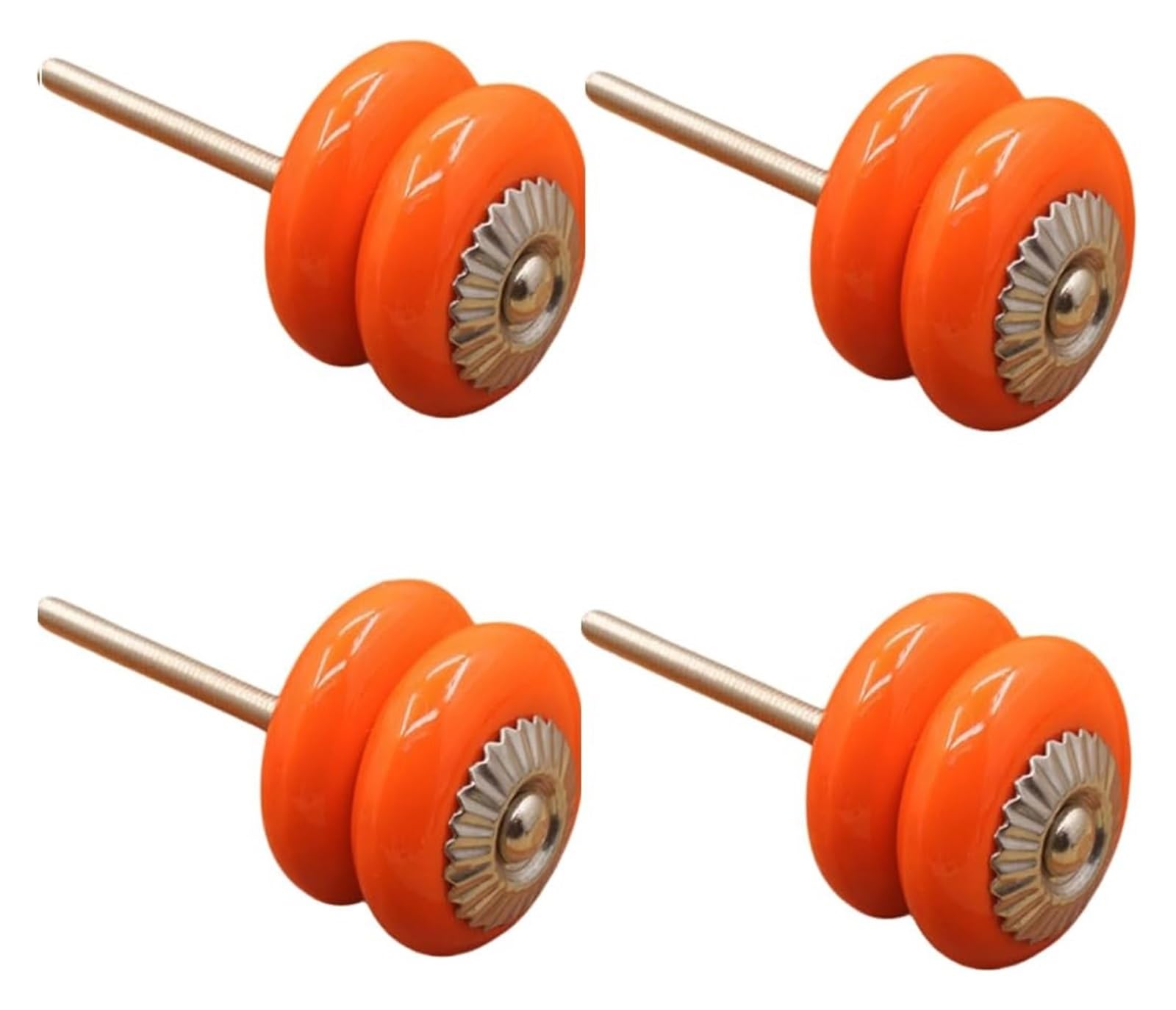 Enmrfvkz Oranje Ceramic Cupboard Drawer Handle Knobs, Ceramic Cupboard Drawer Handle Knobs, 4 Pcs Multicolor Round Single Hole(Oranje)