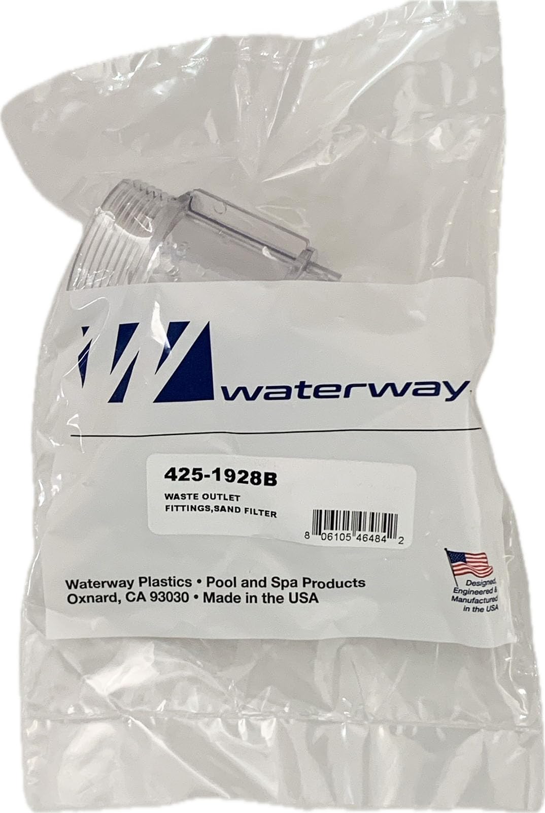 Waterway Plastics 425-1928B Waste Port Adapter for Carefree or Clearwater Swimming Pool Filters Same as 425-1928