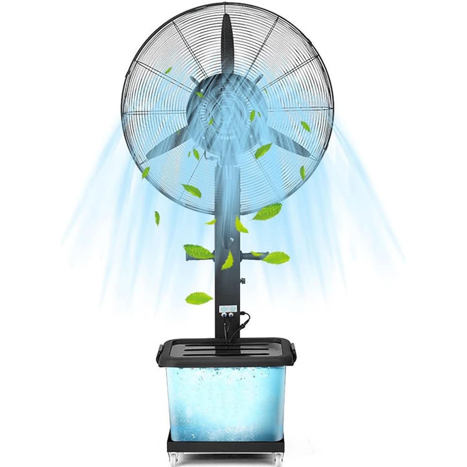 asdchZen Pedestal Misting Fan, 29.5In Industrial Outdoor Oscillating Fan With Spray For Patios Workshop High Velocity Cooling Standing Fan,One Color-750mm/29.5in