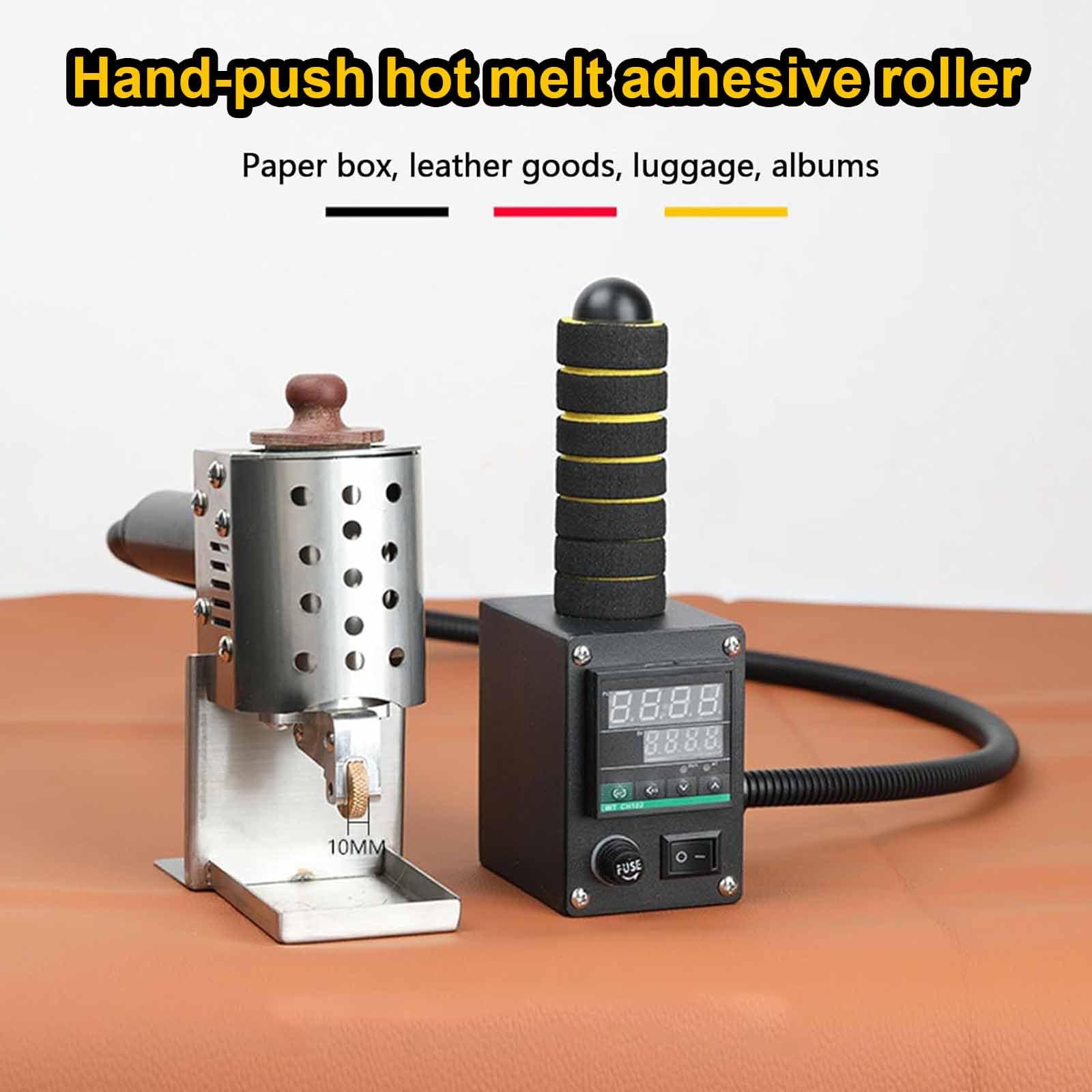 Pistolet do klejenia na gorąco, przenośna ręczna maszyna rolkowa z regulowaną temperaturą 50-300°C, cyfrowy wyświetlacz do tkanin, opakowań i klejenia skóry