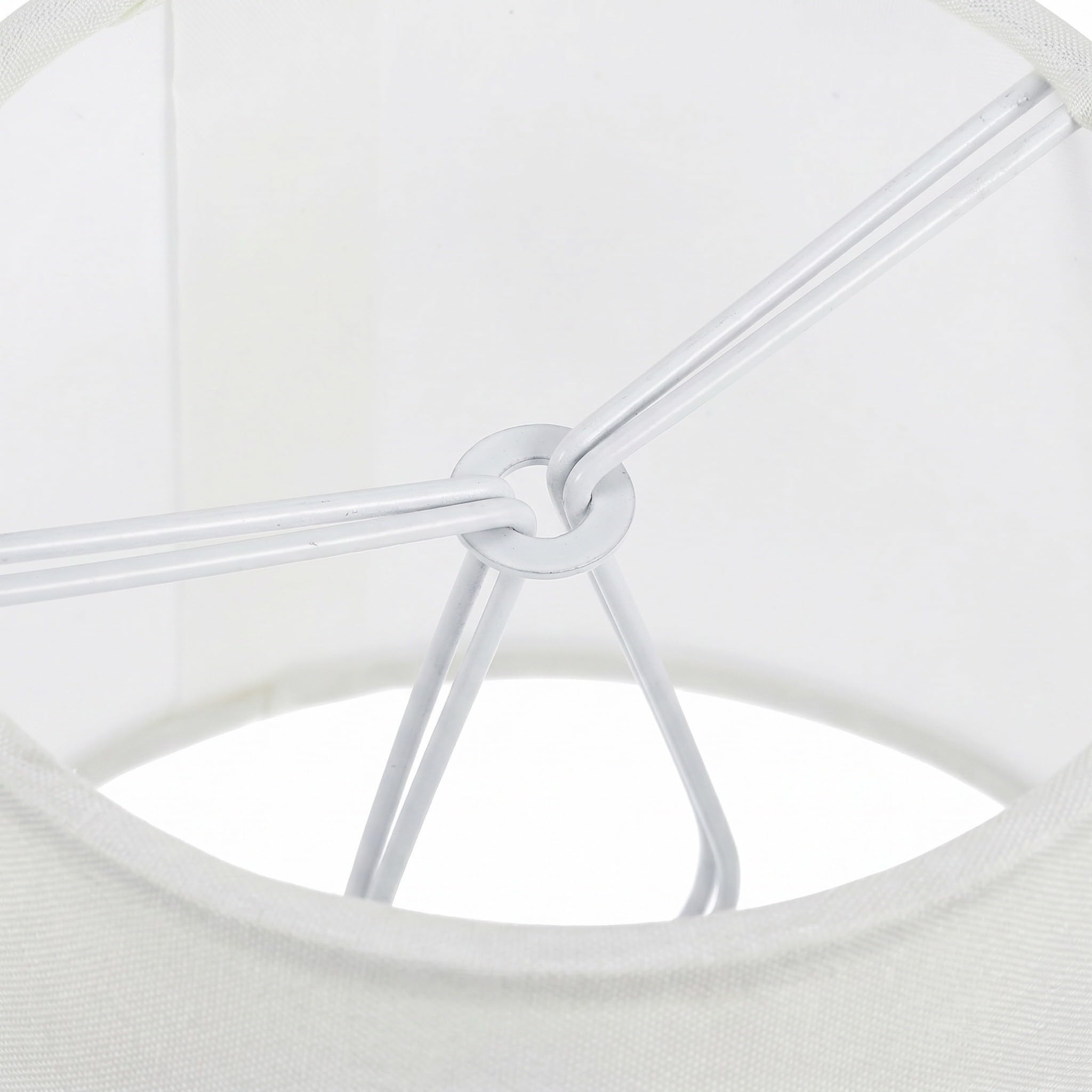 6 Pezzi Paralume Mini Clip Beige e Metallo, Design Raffinato a Tamburo Supporto Stabile e Facile Installazione per Lampade da Scrivania a Sospensione in Camera da Riposo