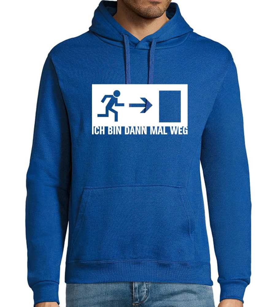 Wyjście awaryjne ich Bin dann mal Weg Männer Hoodie Hoodie, niebieski Royal, 4XL