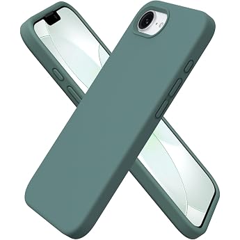 ORNARTO Silicone Case for iPhone 17e/16e 6.1 Inch - Pine Green