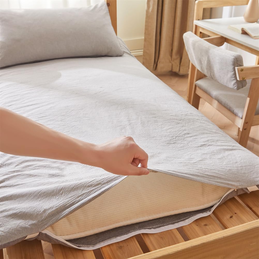 Tinta Unita Coprimaterasso per Futon con Cerniera, Giapponese Coprimaterasso per Pavimento Futon, Cotone Copertura Tatamia Lavabile, Universale Fodere per Materasso,B,90x190cm/35x75in