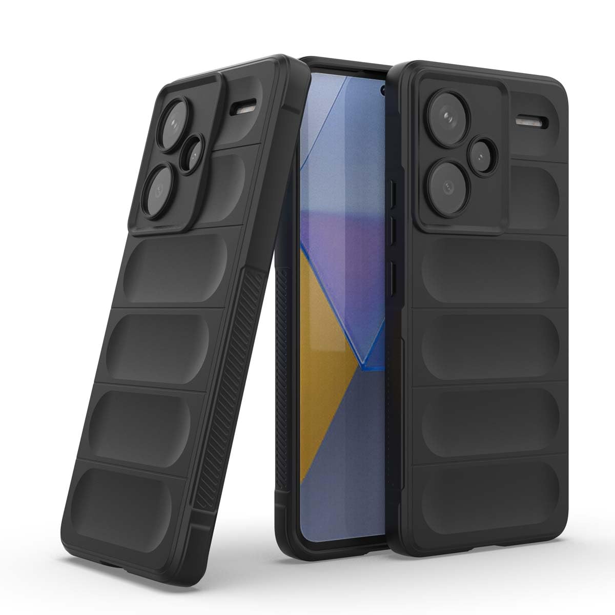 Cover GOKEN In Fibra Di Carbonio Per Xiaomi Redmi Note 13 Pro Plus 5G: Custodia Antiurto Sottile (Nero)