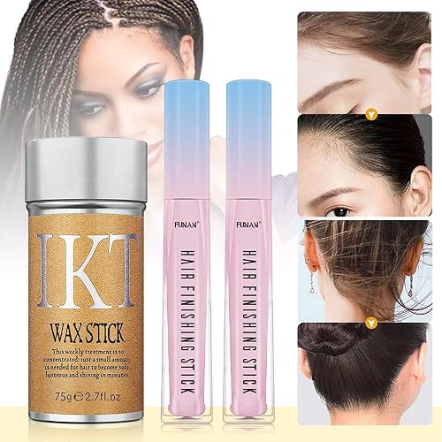 Miniatura 9 de Juego de varillas de cera para el cabello (3 piezas)  Control de bordes, palo de peinado para cabello y pelucas de bebé, fijación de encrespamiento