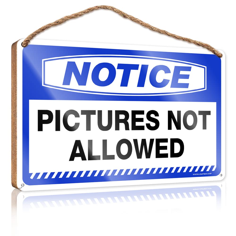 Helioforge One Color Outdoor Signs For Porch Notice Pictures Not Allowed Wooden Sign(20X30cm)