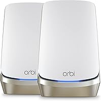 Vista 1 de NETGEAR Orbi Quad-Band WiFi 6E Mesh System (RBKE962), enrutador + 1 extensor de satélite, características de seguridad, velocidad de hasta 10.8