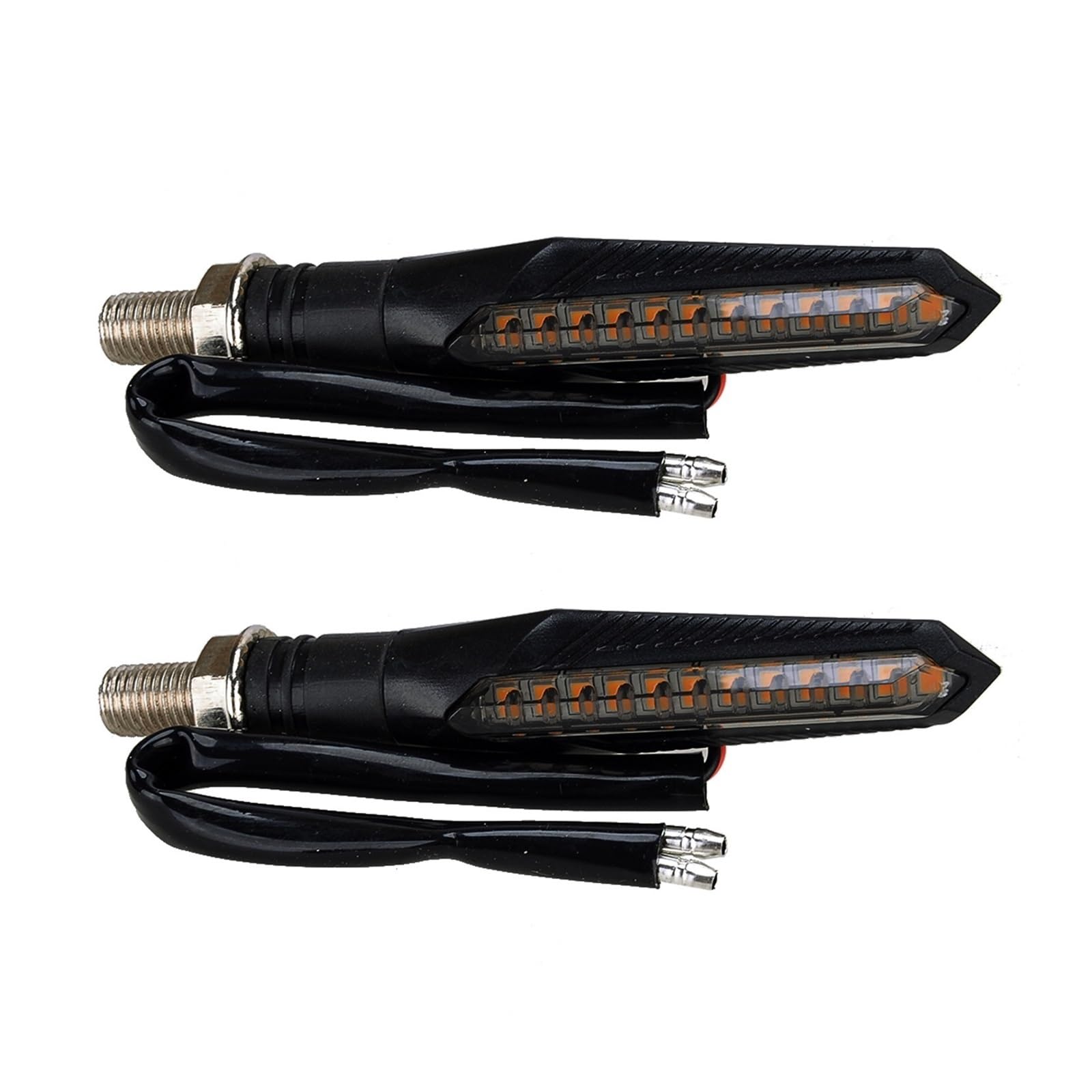 Genérico Intermitentes motos Intermitentes motos 1 par de luces LED universales delanteras, izquierdas, traseras y derechas de 12V para señal de flujo secuencial de agua, luz ámbar intermitente