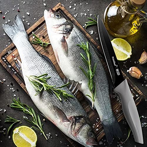 Princhef Kitchen Utility Knife, 5 Inch High Carbon Steel Utility Knife With Sheath, Ultra Sharp Kitchen Knife With Nonstick And Anti-Scratch Coating, For All Purpose Use #TOP4