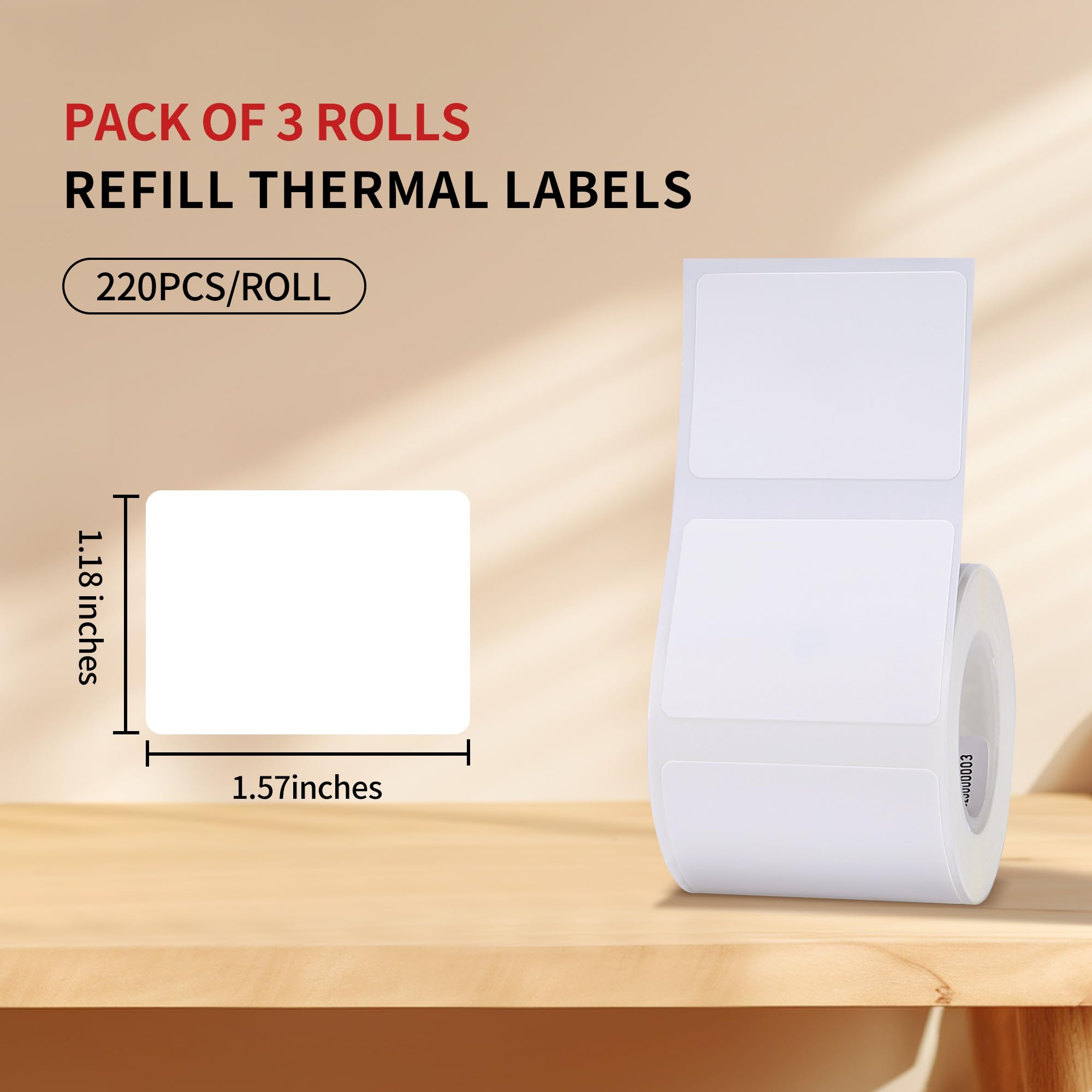 Lot de 3 rouleaux de ruban adhésif pour étiqueteuse - 660 pièces de papier d'impression d'étiquettes blanches - 40 x 30 mm - Pour adresse d'expédition professionnelle, logo, bocal, code-barres - Ruban