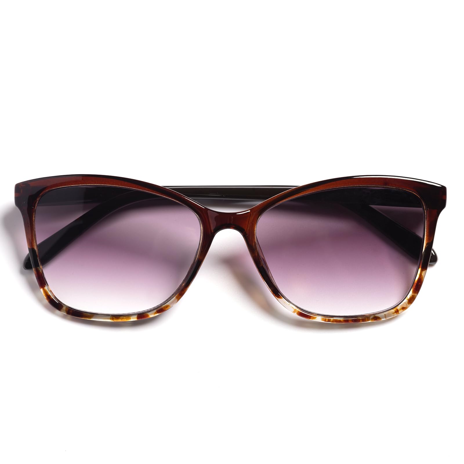EYEGLSMST Stylish Reading Sunglasses 1.0 for Women, Large Outdoor Sun Readers, Big Frame UV400 Tinted Reading Glasse