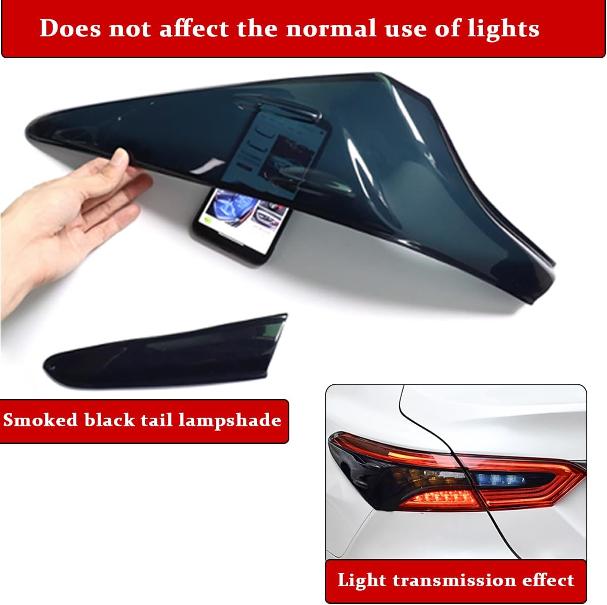 Tail Light Lamp Cover Guard Trim 4Pcs for Camry 2024 2023 2022 2021 2020 2019 2018 Tail Light Frame Bezels Decoration Protector Accessories