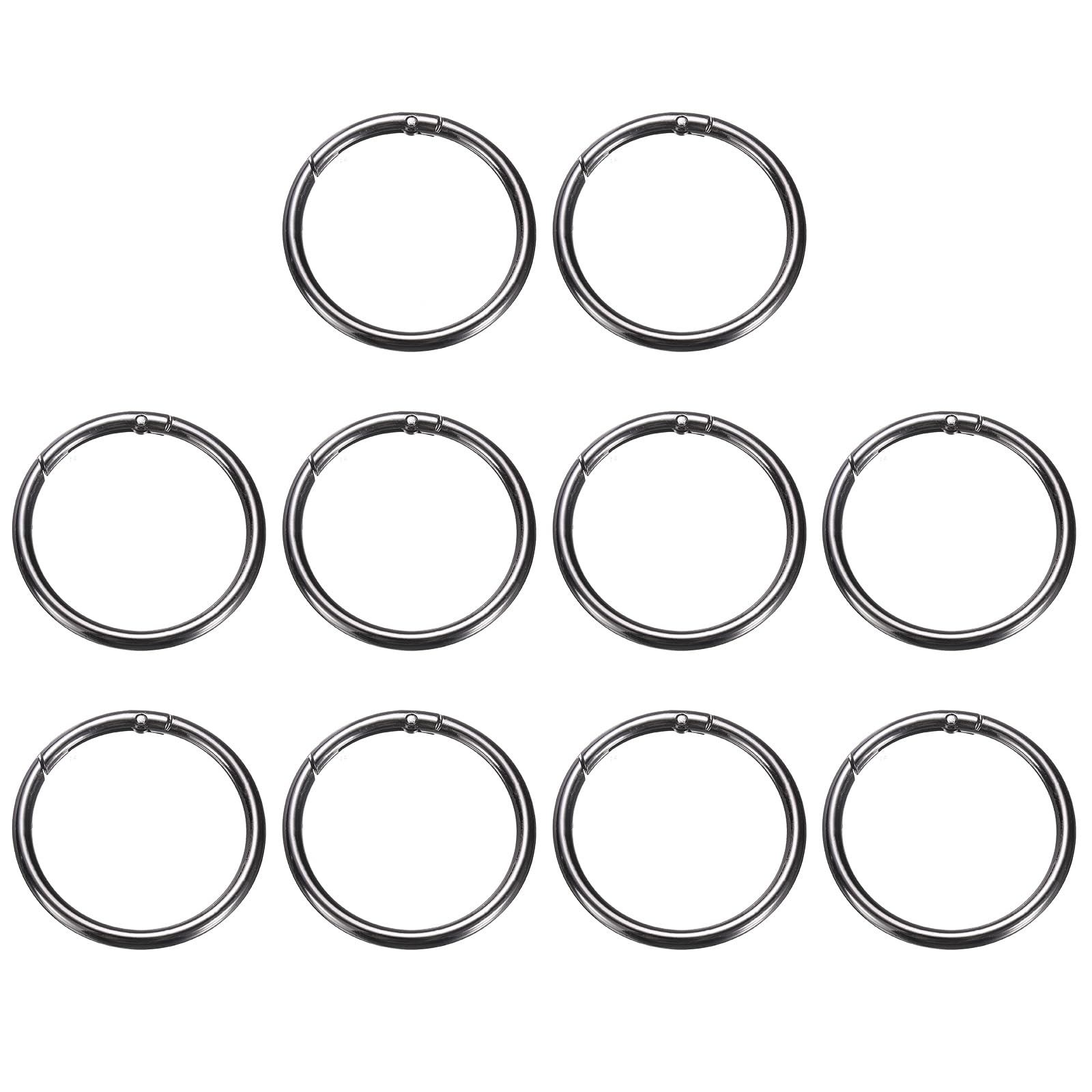 QUARKZMAN 10Pz Moschettoni per Borse, 60mm/2 3/8" Anelli a Molla O Ring in Metallo Portachiavi Accessori Uncinetto Fibbia a Scatto Tonda per Borsa a Tracolla Lanyard Pelle DIY, Gunmetal