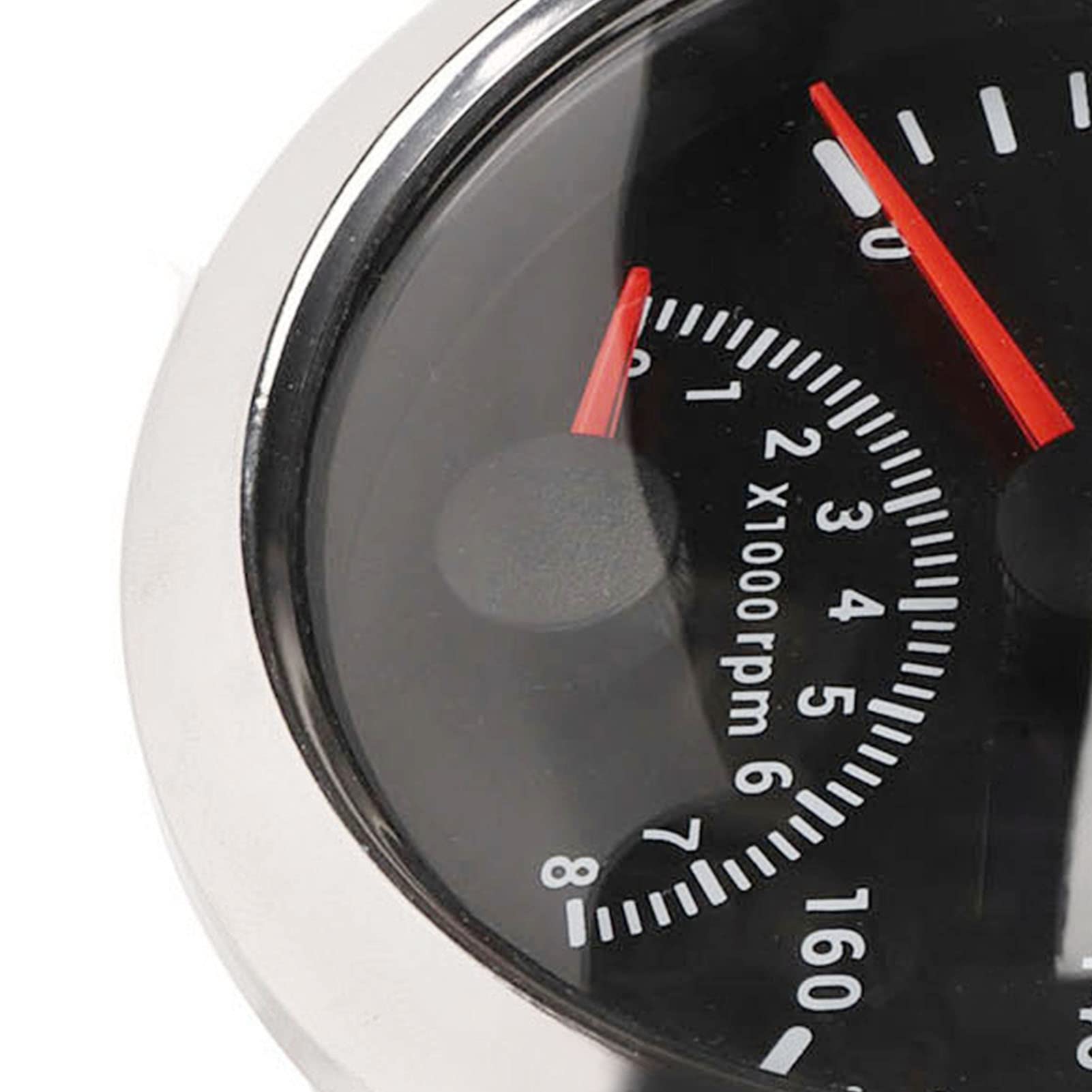 ANGGREK ANGGREK Prędkościomierz GPS ze Stali Nierdzewnej, Wodoodporny Cyfrowy Licznik Kilometrów 0-160 MPH dla łodzi i Quadów (Srebrna ramka z białą tarczą) (Srebrna ramka z białą tarczą)