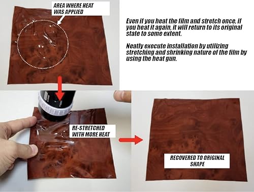 Miniatura 6 de Envoltura de vinilo de caoba, película autoadhesiva de 12 x 60 pulgadas, calcomanía de grano de madera brillante para el interior del automóvil,