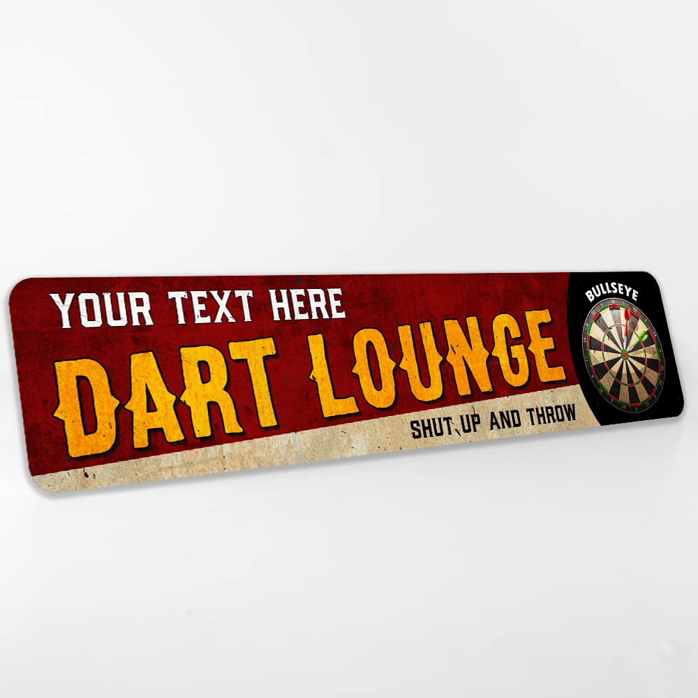 Custom Dart Lounge Sign Personalized Game Room Décor Home Bar Décor Vintage Looking 4x18 204182002047