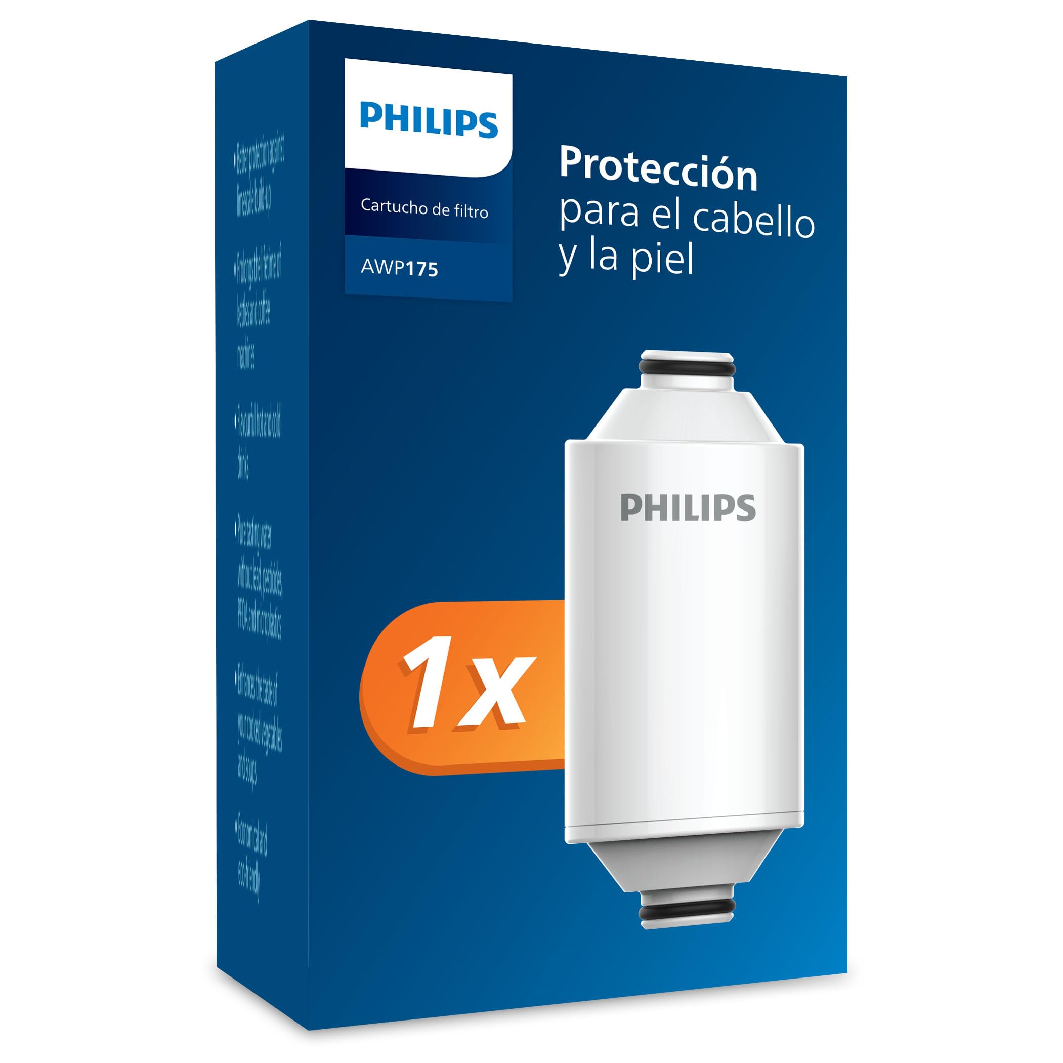 Philips Water Cartucho de filtro para ducha, filtración en 3 etapas, elimina CLORO e IMPUREZAS, instalación fácil, capacidad de filtrado 50 000 L