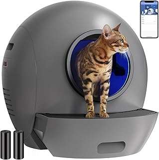 Self Cleaning Cat Litter Box: ELS PET Hands-Off 60L Extra Large Cat Litter Box, Odor Eliminating Smart Litter Box with APP Control, 2.4Ghz WiFi Only, Automatic Cat Litter Box for Multiple Cats (Black)