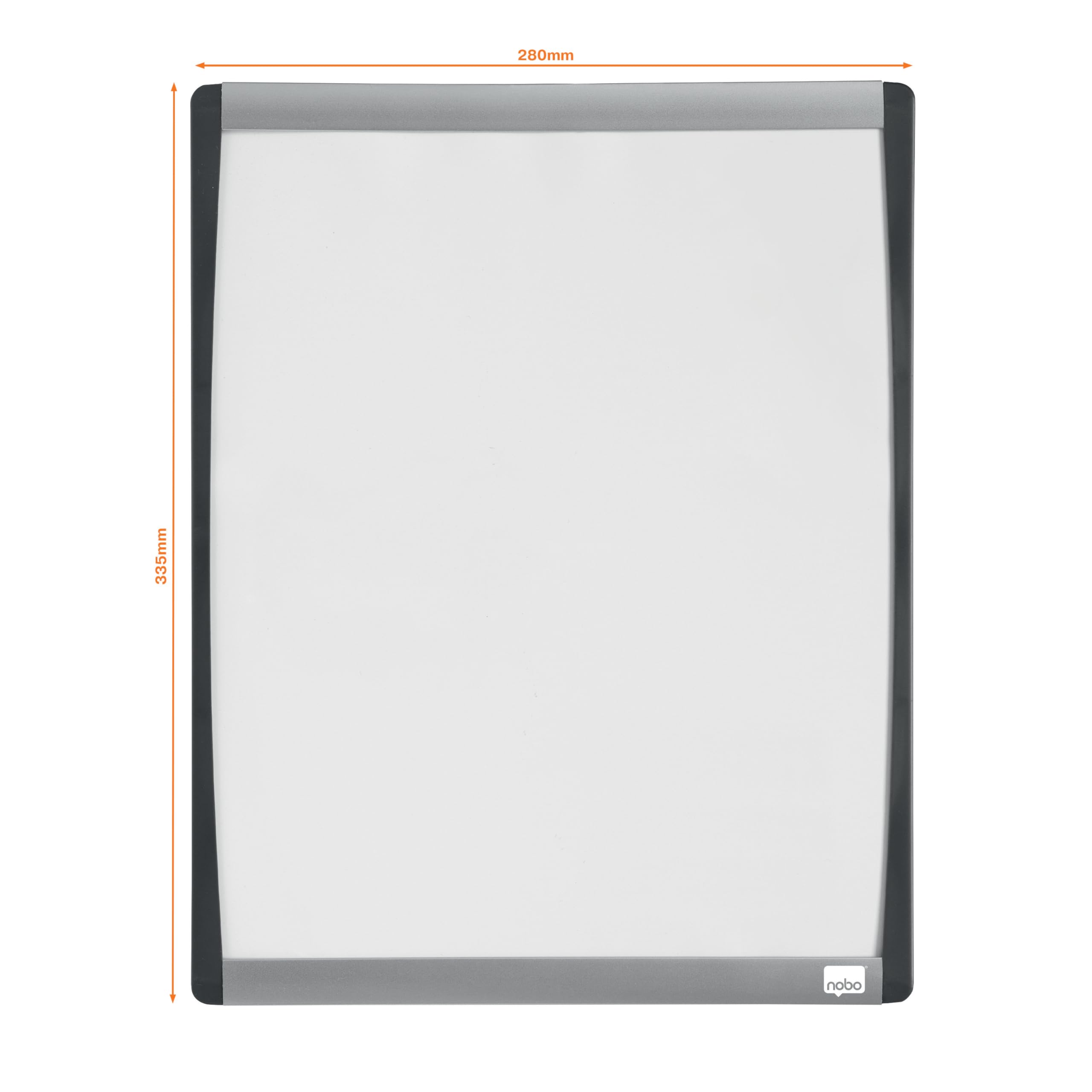 Nobo Mała tablica magnetyczna z ramą łukową, do montażu na ścianie, zawiera 1 x marker, magnesy i samoprzylepne podkładki piankowe, do domu/biura, 280 mm x 355 mm