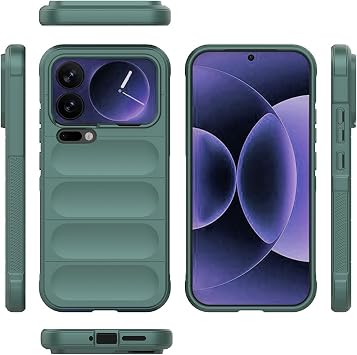 Xiaomi Mi 17 Pro Max ile Uyumlu Kılıf Kamera Korumalı Kabartmalı Yumuşak Silikon Kapak İçi Kadife - Yeşil