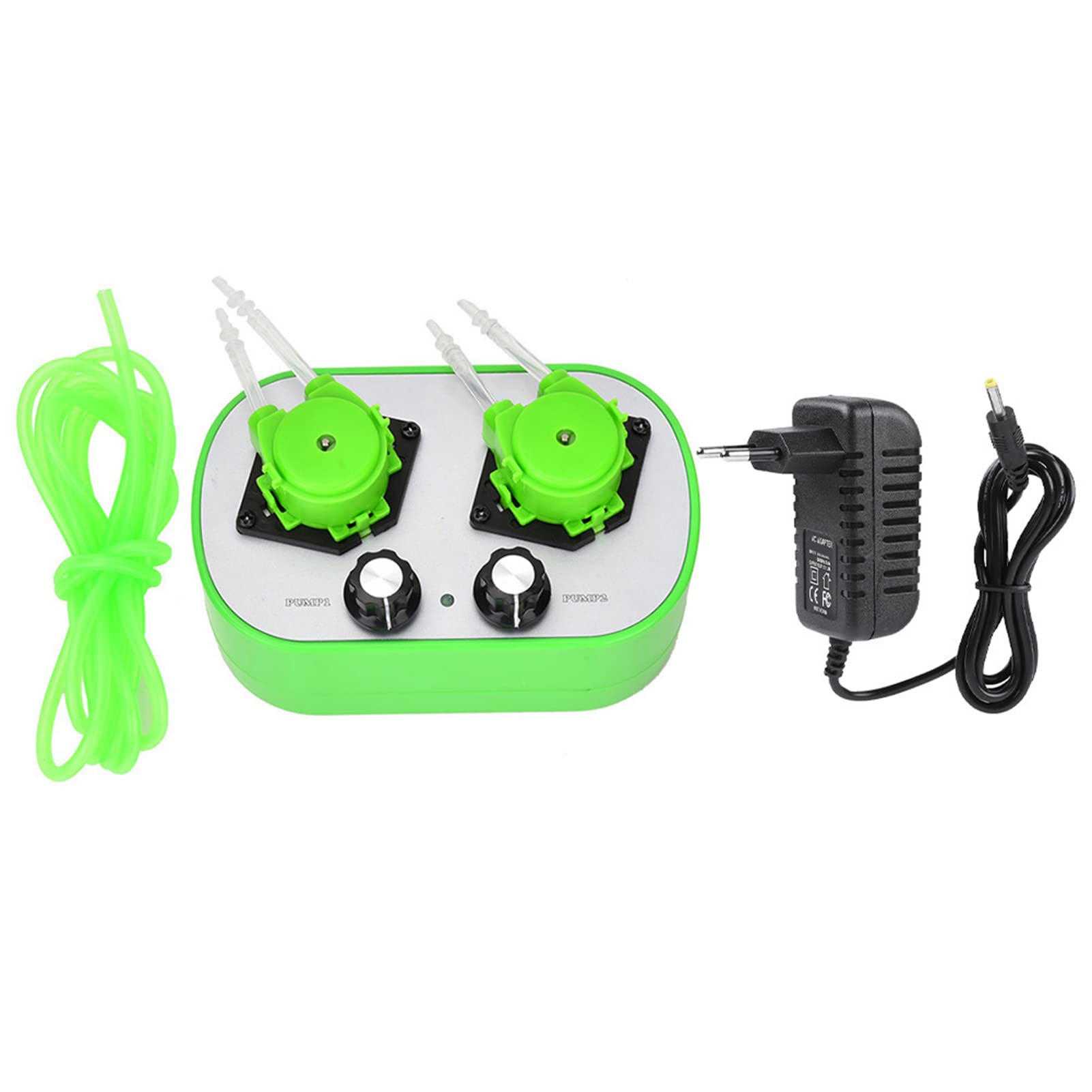 Bomba Peristáltica Miniatura G628-2, 12V CC Autocebante, Doble Cabezal, 19-120 ml/min, con Fuente 100-240V, Enchufe UE, para Acuario y Laboratorio