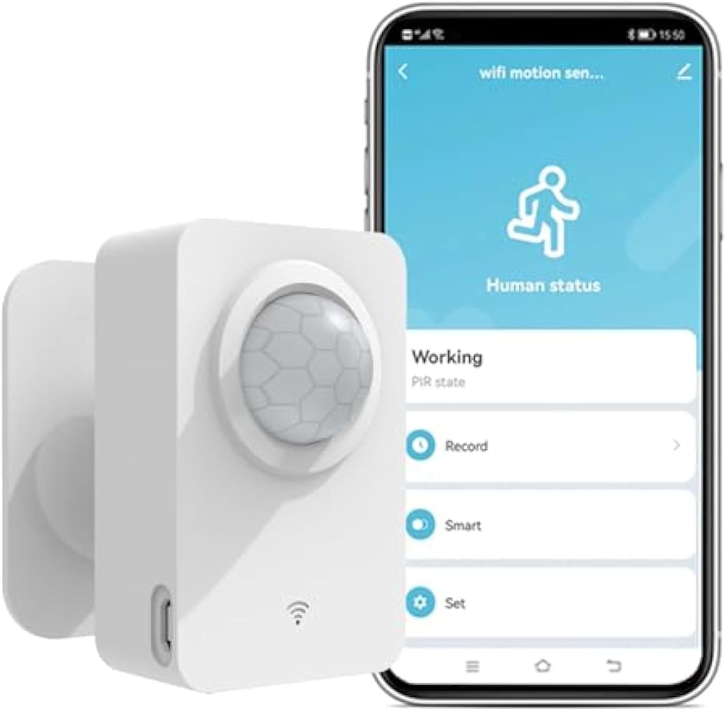 X spring WiFi Smart Motion Sensor, Wireless PIR Motion Detector with App Alerts, Indoor/Outdoor Security Sensor for Home and Office, Real-Time Notification System