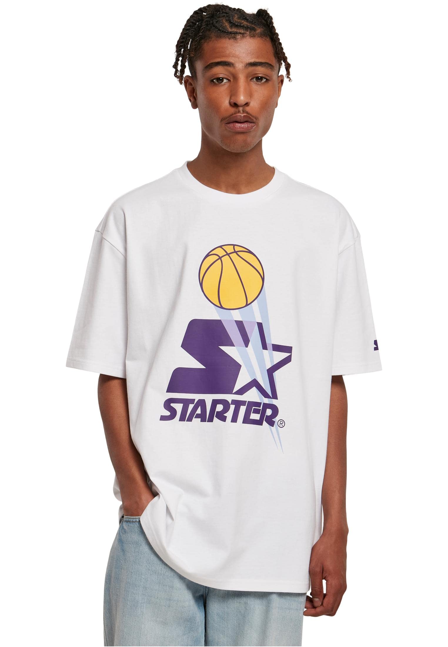 Starter Black Label Men's Starter Airball Tee T-Shirt, White, L